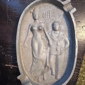 Vintage Cast Iron Decorative Naughty Ashtray